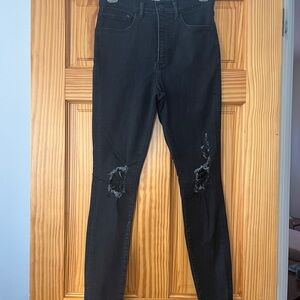 Express Black Distressed Jeans